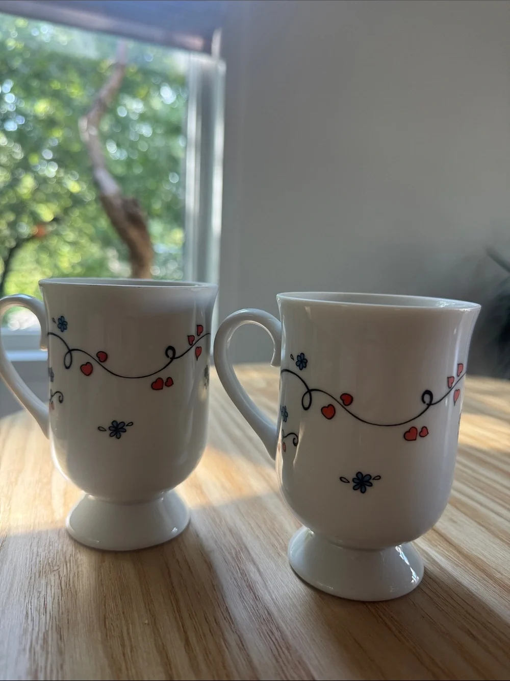 Vintage 1972 Love Is... By Kim Casali Footed Pedestal Mugs - Set of 2